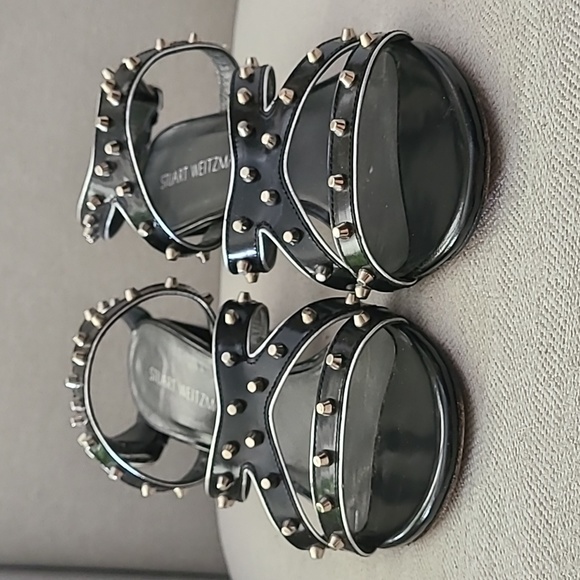 Stuart Weitzman Patent Studded Sandals - Size 9 - Picture 5 of 12